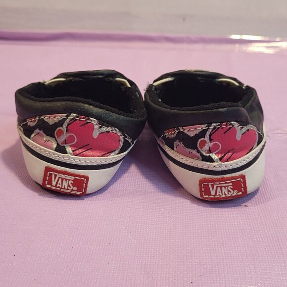 Vans Off The Wall size 3 infant Hearts pink white & black slip-on shoes - Picture 5 of 7